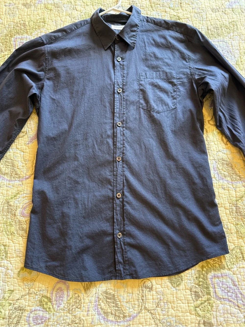 Dries Van Noten navy blue button up shirt - Picture 2 of 11